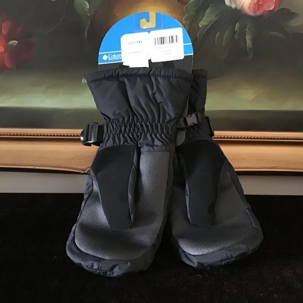 NWT Columbia Kids Youth Black Mitten Waterproof & Breathable Size M BE